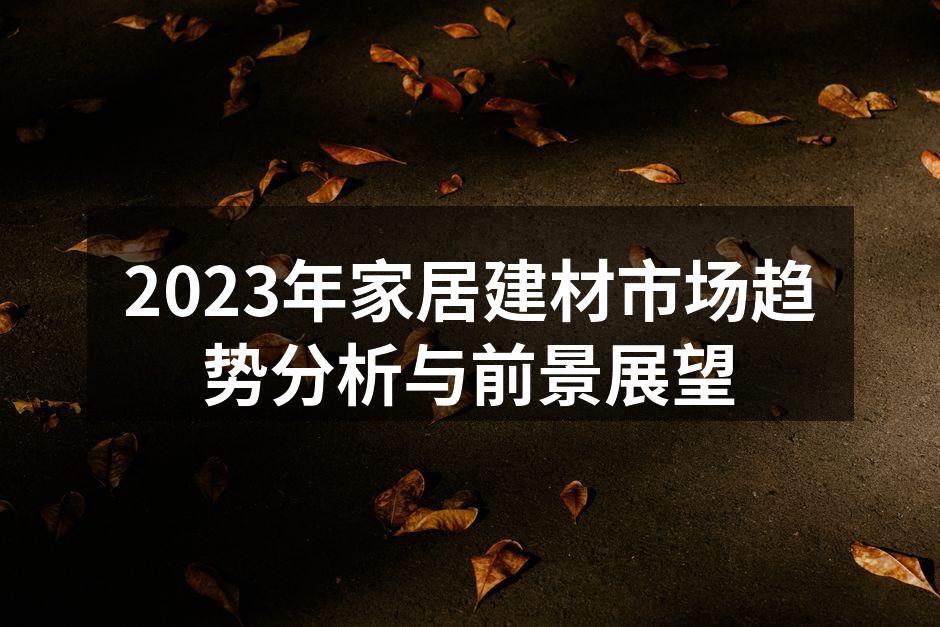 2023年家居建材市场趋势分析与前景展望